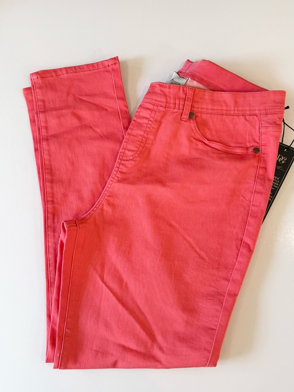 DG2 by Diane Gilman Coral Pink Skinny Jeans
